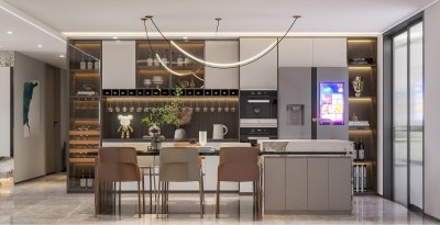 现代家居餐厅3D模型下载